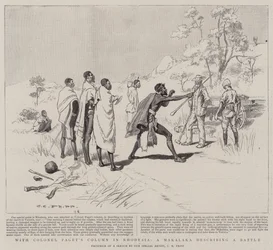 ローデシアのパジェット大佐のコラムで、戦いを説明するマカラカ